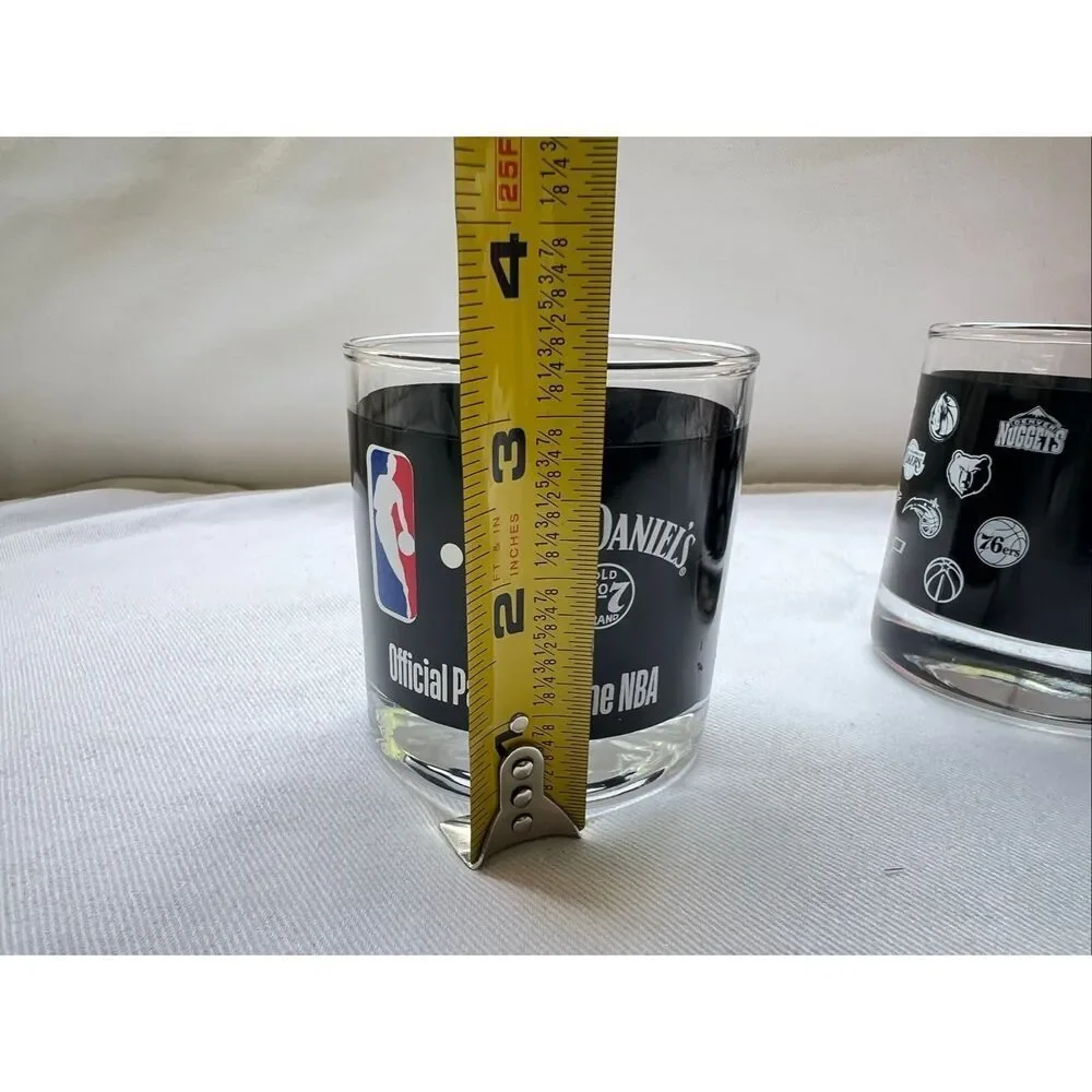 NBA Jack Daniels Whiskey Glasses Old No. 7 Set Of 2 - All NBA team Logos